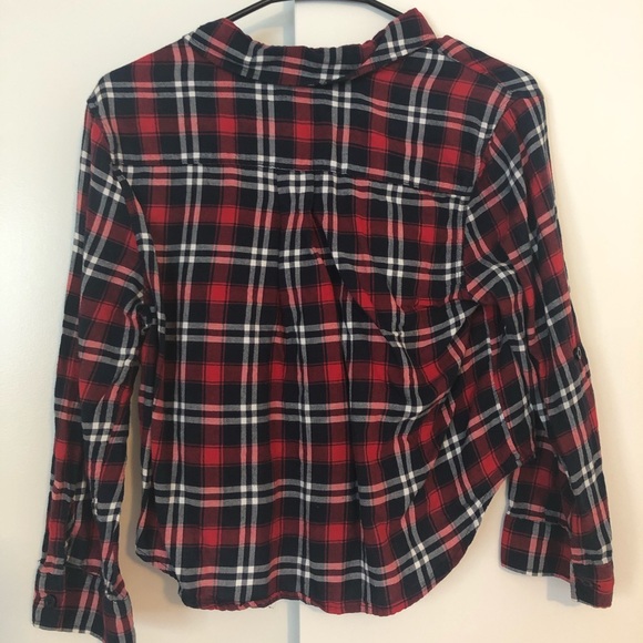 Cropped Plaid Flannel - Picture 3 of 4